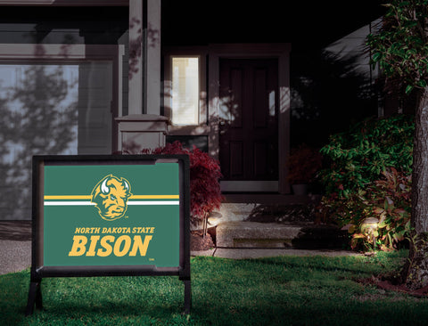 North Dakota State Bison Head Green Yardsy Sign