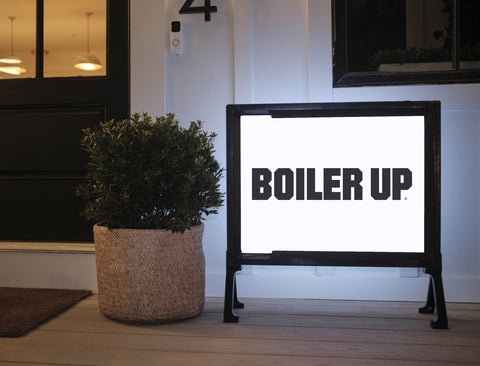 Purdue Boiler Up White Yardsy Sign