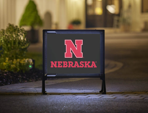 Nebraska N Mark Black Yardsy Sign