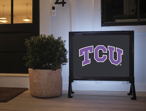 TCU Primary Mark Black Yardsy Sign