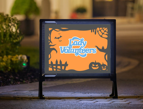 Halloween Lady Volunteers Tennessee Orange Yardsy Sign