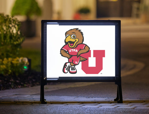 University of Utah Swoop U White Yardsy Sign