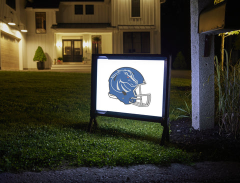 Boise State Blue Helmet Mark White Yardsy Sign