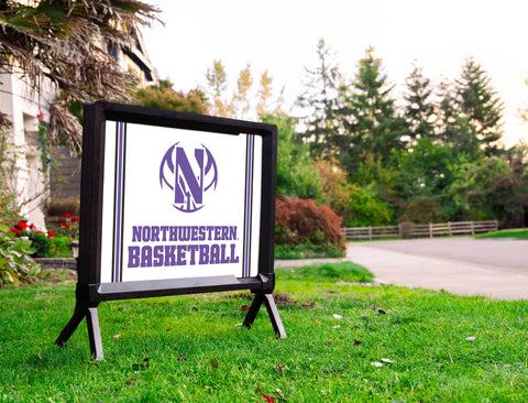 Northwestern Basketball White Yardsy Sign
