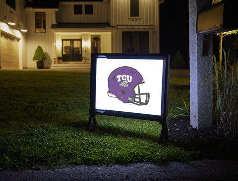 TCU Helmet Mark White Yardsy Sign