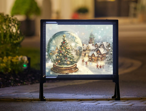 Snow Globe In The Town Holiday Yardsy Sign
