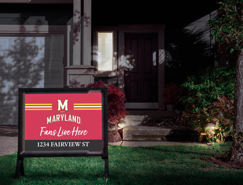 Fans Live Here University Of Maryland Custom Yardsy Sign