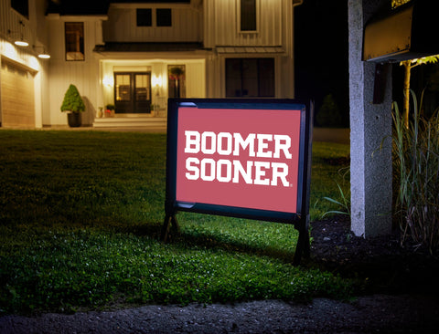 Oklahoma Boomer Sooner Wordmark Crimson Yardsy Sign