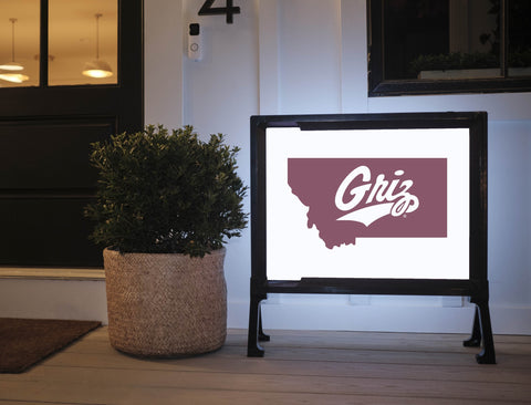 Montana State Griz White Yardsy Sign