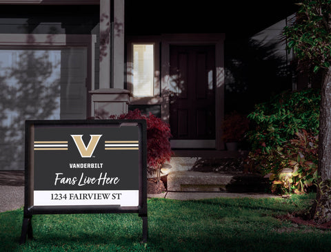 Fans Live Here Vanderbilt Custom Yardsy Sign