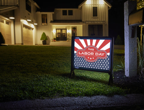 Patriotic Happy Labor Day Yardsy Sign