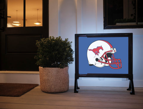 SMU Helmet Blue Yardsy Sign
