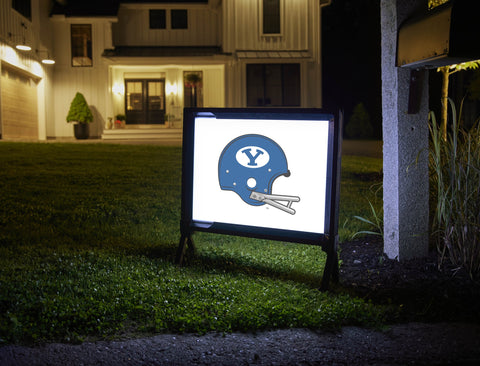 Brigham Young Helmet Blue Mark White Yardsy Sign