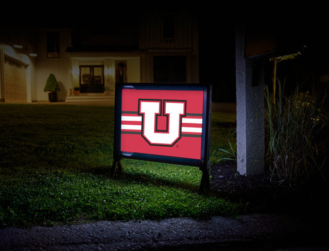 Utah Utes Stripe Red Yardsy Sign