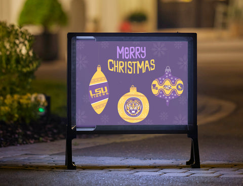 Merry Christmas LSU Ornaments Holiday Yardsy Sign