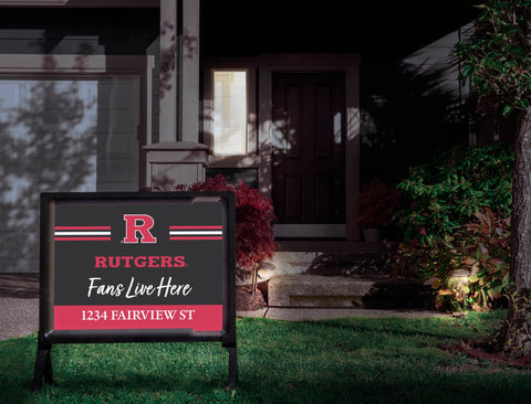 Fans Live Here Rutgers Custom Yardsy Sign