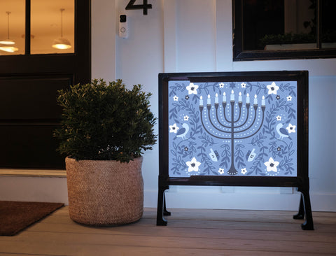 Hanukkah Menorah Yardsy Sign