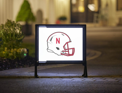 Nebraska Helmet White Yardsy Sign