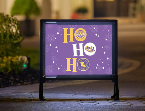 HO HO HO Purple LSU Yardsy Sign