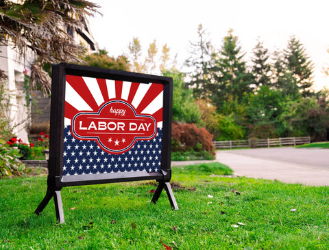 Patriotic Happy Labor Day Yardsy Sign