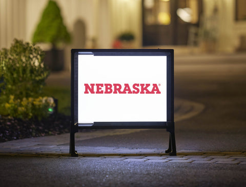Nebraska Secondary Mark White Yardsy Sign