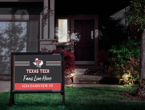 Fans Live Here Texas Tech Custom Yardsy Sign