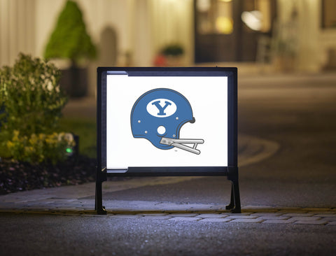 Brigham Young Helmet Blue Mark White Yardsy Sign