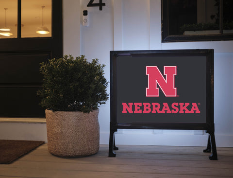 Nebraska N Mark Black Yardsy Sign