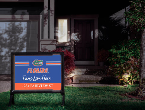 Fans Live Here University Of Florida Custom Yardsy Sign