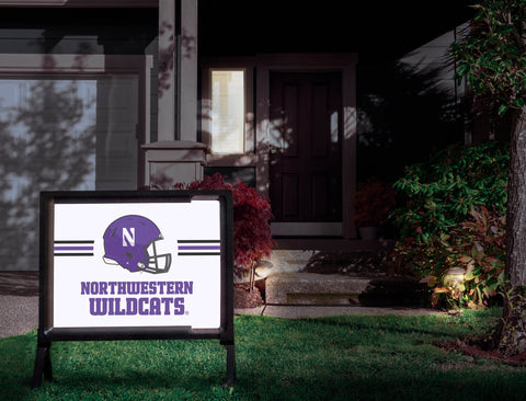 Northwestern Wildcats Helmet White Yardsy Sign