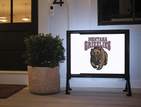 Montana Grizzlies Bear White Yardsy Sign