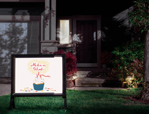 Make A Wish Cupcake Yardsy Sign