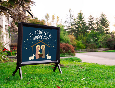 Oh Come Let Us Adore Him Yardsy Sign