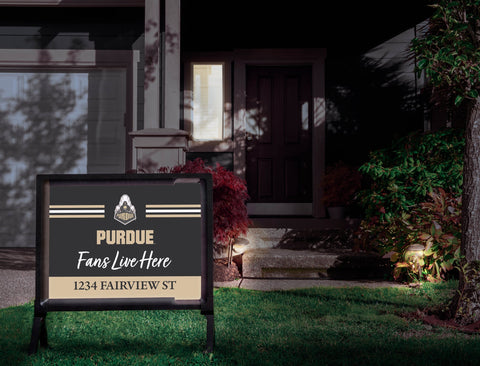 Fans Live Here Purdue Custom Yardsy Sign