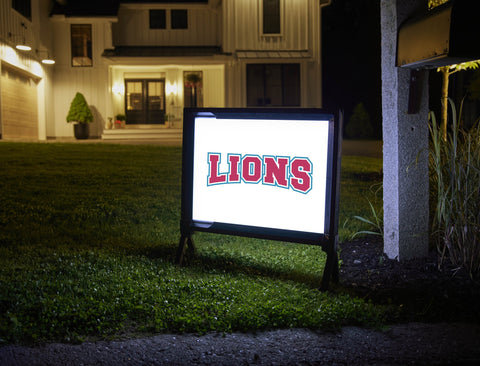 LMU Lions White Yardsy Sign