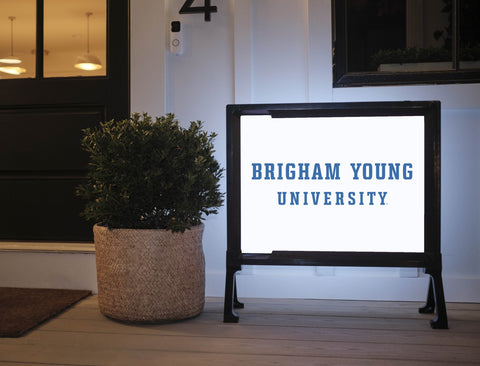Brigham Young University Wordmark White Yardsy Sign