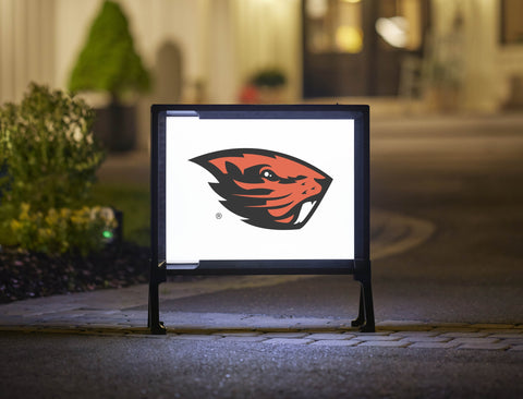 Oregon State Beavers Mascot White Yardsy Sign