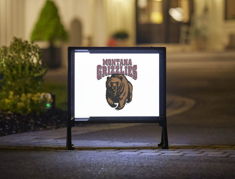 Montana Grizzlies Bear White Yardsy Sign