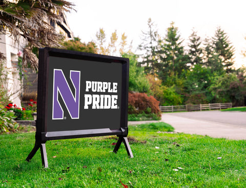 Northwestern N Purple Pride Black Yardsy Sign