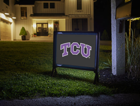 TCU Primary Mark Black Yardsy Sign