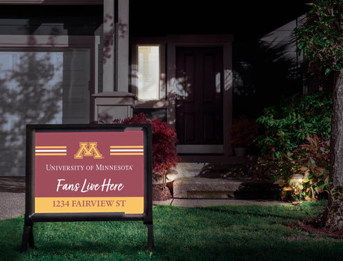 Fans Live Here University Of Minnesota Custom Yardsy Sign