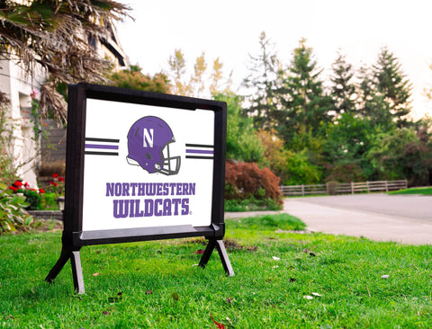 Northwestern Wildcats Helmet White Yardsy Sign