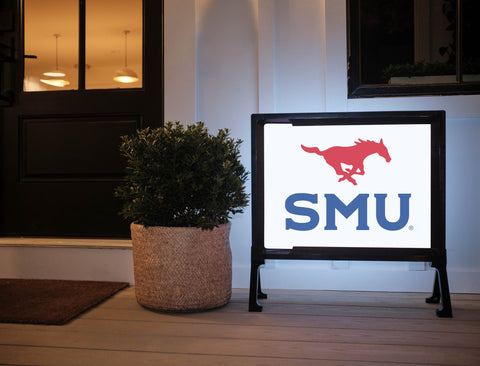 SMU Mustang Red Blue Yardsy Sign