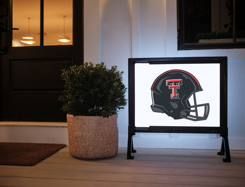 Texas Tech Black Helmet White Yardsy Sign