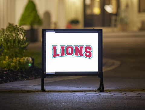 LMU Lions White Yardsy Sign