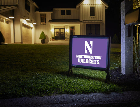 Northwestern N Wildcats Purple Yardsy Sign