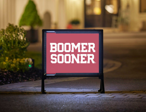 Oklahoma Boomer Sooner Wordmark Crimson Yardsy Sign