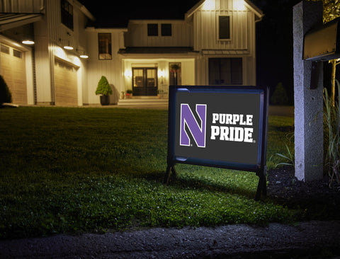 Northwestern N Purple Pride Black Yardsy Sign