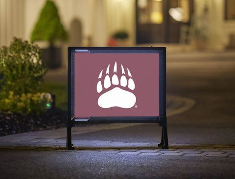 Montana Bear Paw Maroon Yardsy Sign
