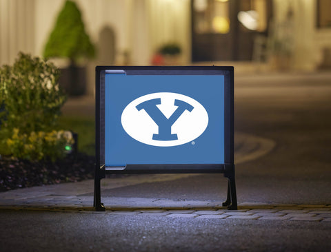 Brigham Young Athletics Mark Royal Blue Yardsy Sign